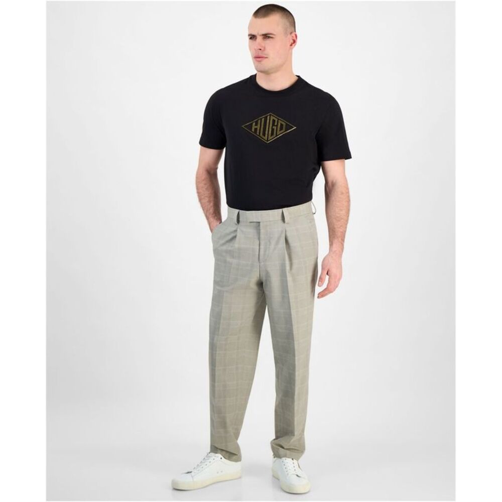 Hugo Boss Mens Theodor Plaid Pleated Straight Leg Slim Dress Pant Slacks, NWT